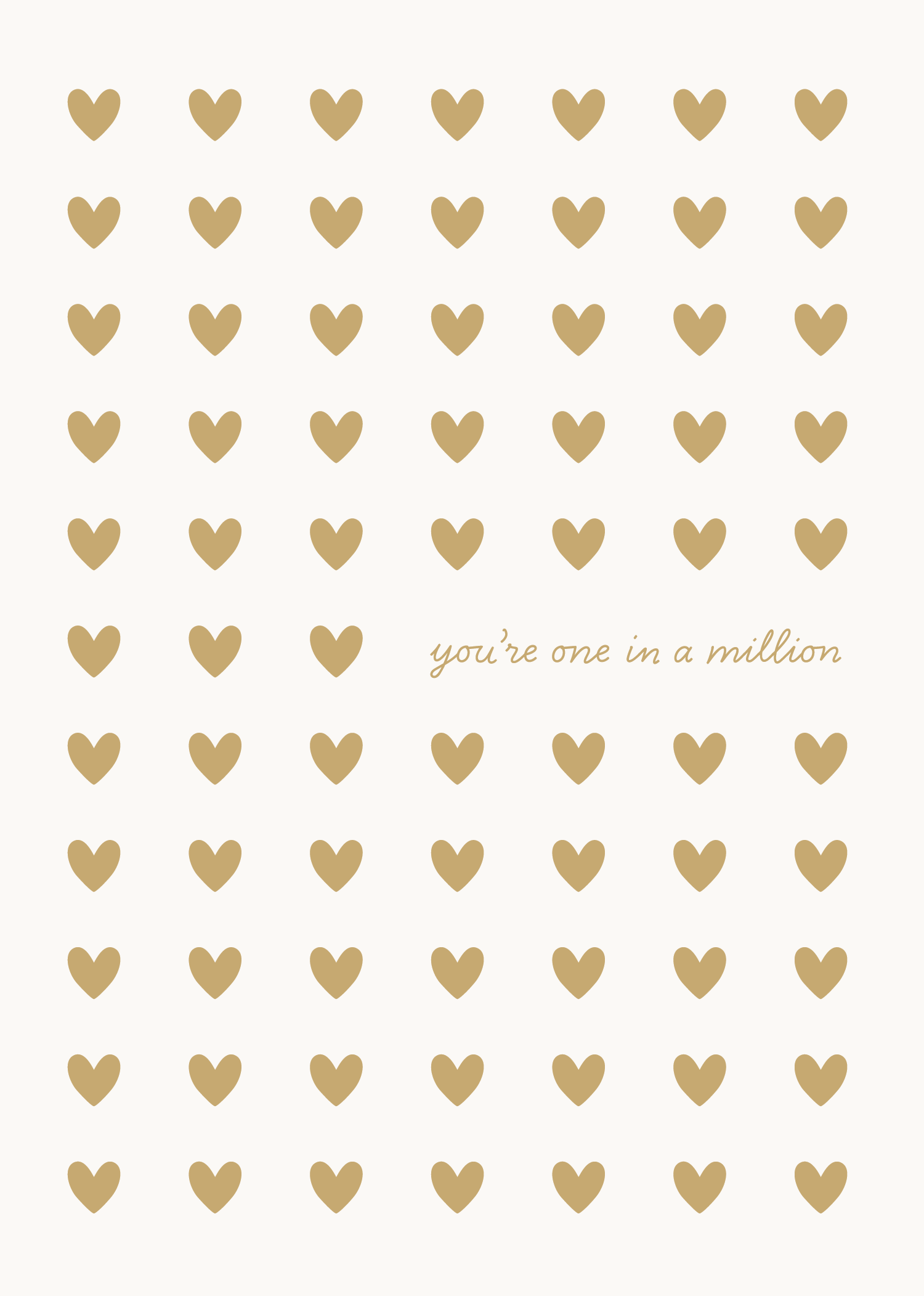 Greeting Card Valentine- Gold Hearts